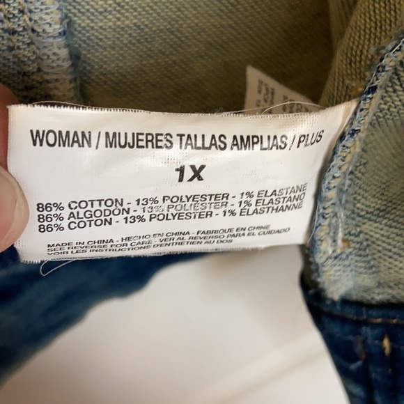 Washed Denim Style Jean Jacket Size 1X - Picture 3 of 6